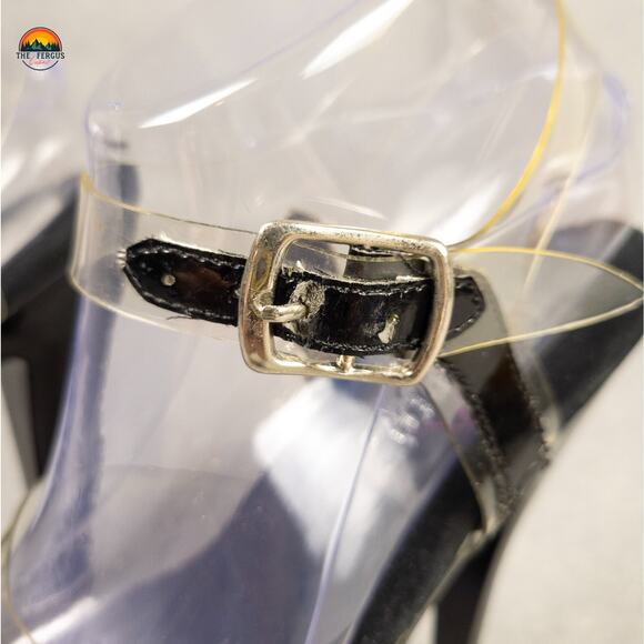 Pleaser DELIGHT-608 Platform Heel Black Ankle Strap Exotic Dancing Women Sz 6.5 - Picture 9 of 12